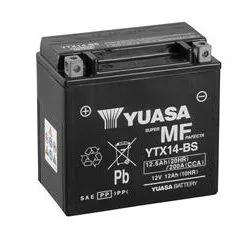 Bihr Batterie YUASA YTX14-BS Sans Entretien Livrée Avec Pack Acide
