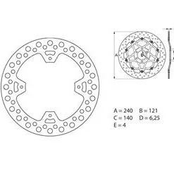 Bihr Disque De Frein BREMBO Oro Rond Fixe