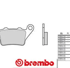 Bihr Plaquettes De Frein Arrière BREMBO 07BB0258 Organique