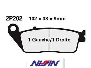 Bihr Plaquettes De Frein Avant NISSIN 2P-202NS Semi-métallique 1 Bihr Plaquettes De Frein Avant NISSIN 2P-202NS Semi-métallique