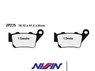 Bihr Plaquettes De Frein Arrière NISSIN 2P-275ST-MX Métal Fritté 1 Bihr Plaquettes De Frein Arrière NISSIN 2P-275ST-MX Métal Fritté