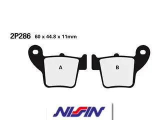 Bihr Plaquettes De Frein Arrière NISSIN 2P-286ST-MX Métal Fritté 2 Bihr Plaquettes De Frein Arrière NISSIN 2P-286ST-MX Métal Fritté – Image 2