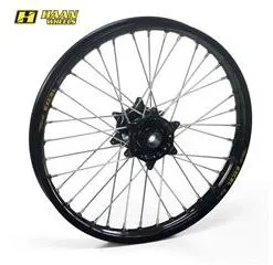 Bihr Roue Arrière Complète HAAN WHEELS 19x1,85x36T Jante Noir/moyeu Noir/rayons Argent/têtes De Rayons Argent