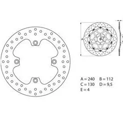 Bihr Disque De Frein BREMBO Oro Rond Fixe