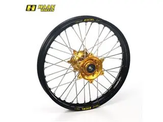 Bihr Roue Arrière Complète HAAN WHEELS 19x1,60x32T Jante Noir/moyeu Or/rayons Argent/têtes De Rayons Argent 1 Bihr Roue Arrière Complète HAAN WHEELS 19x1,60x32T Jante Noir/moyeu Or/rayons Argent/têtes De Rayons Argent