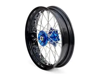 Bihr Roue Avant Complète ART SM 17x3,50x36T Jante Noir/moyeu Bleu/rayons Argent/têtes De Rayons Argent 1 Bihr Roue Avant Complète ART SM 17x3,50x36T Jante Noir/moyeu Bleu/rayons Argent/têtes De Rayons Argent