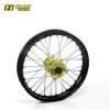 Bihr Roue Arrière Complète HAAN WHEELS 17x5,00x36T Jante Noir/moyeu Jaune/rayons Noir/têtes De Rayons Bleu