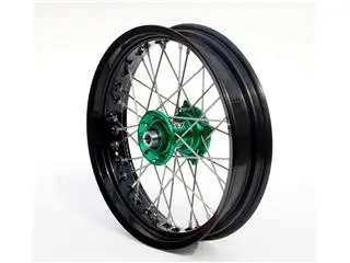 Bihr Roue Avant Complète ART SM 17x3,50x36T Jante Noir/moyeu Vert/rayons Argent/têtes De Rayons Argent 1 Bihr Roue Avant Complète ART SM 17x3,50x36T Jante Noir/moyeu Vert/rayons Argent/têtes De Rayons Argent