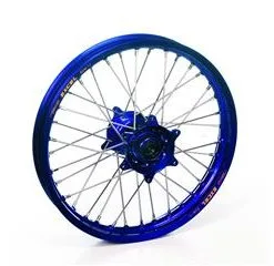 Bihr Roue Arrière Complète HAAN WHEELS 19x2,15x36T Jante Bleu/moyeu Bleu/rayons Argent/têtes De Rayons Argent