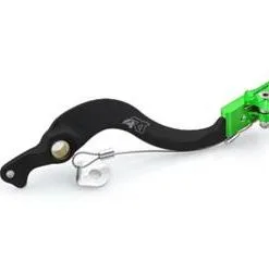 Bihr Pédale De Frein ART Factory Aluminium Anodisé Noir/embout Vert Kawasaki
