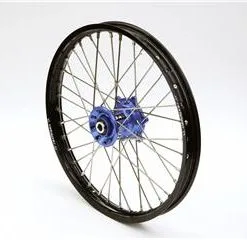 Bihr Roue Avant Complète ART 21x1,60x36T Jante Noir/moyeu Bleu/rayons Argent/têtes De Rayons Argent