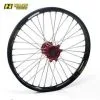 Bihr Roue Avant Complète HAAN WHEELS 17x3,50x36T Jante Noir/moyeu Rouge/rayons Noir/têtes De Rayons Rouge