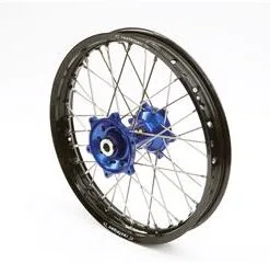 Bihr Roue Arrière Complète ART 19x1,85x36T Jante Noir/moyeu Bleu/rayons Argent/têtes De Rayons Argent