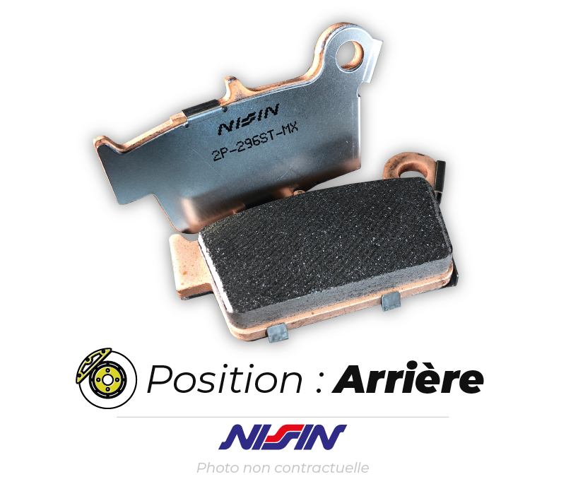 Bihr Plaquettes De Frein Arrière NISSIN 2P-286ST-MX Métal Fritté 1 Bihr Plaquettes De Frein Arrière NISSIN 2P-286ST-MX Métal Fritté